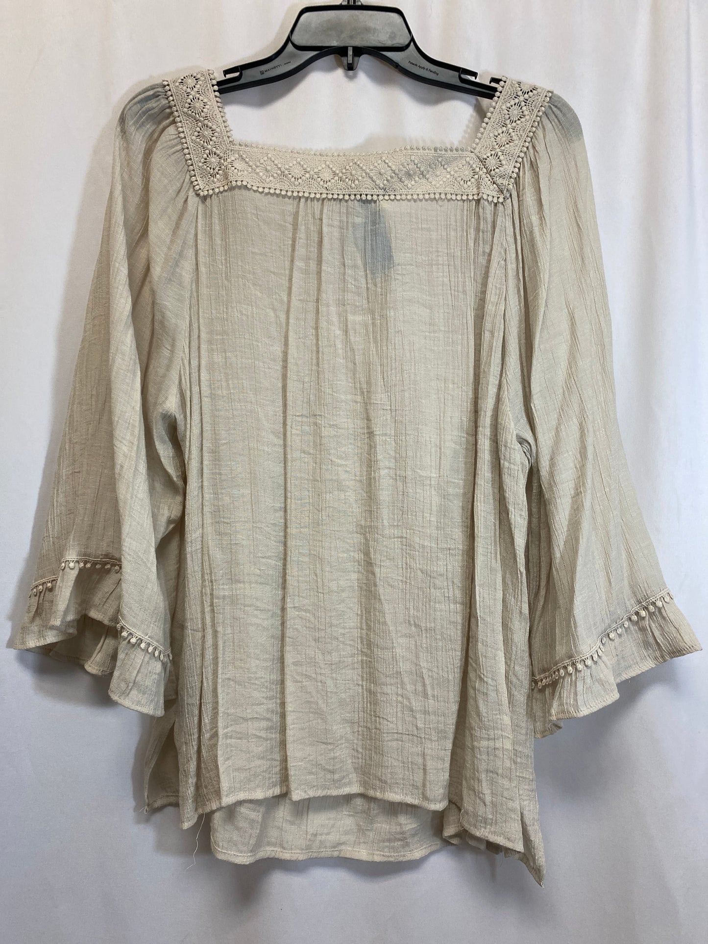 Top Long Sleeve By Zac And Rachel In Tan, Size: Xl