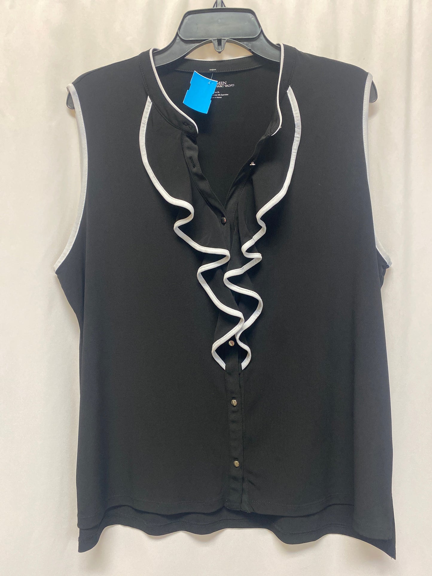 Top Sleeveless By Carmen By Carmen Marc Valvo In Black, Size: Xl