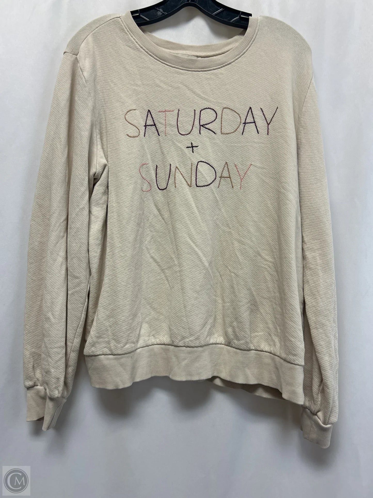 Sweatshirt Crewneck By Loft In Tan, Size: M