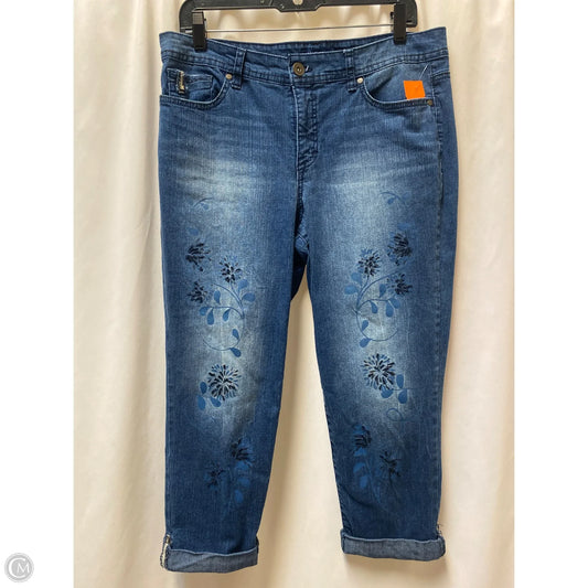 Jeans Cropped By Bandolino In Blue Denim, Size: 10