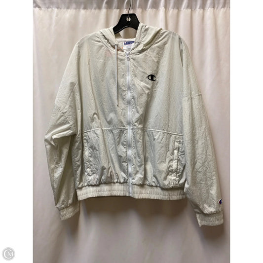 Athletic Jacket By Champion In White, Size: L