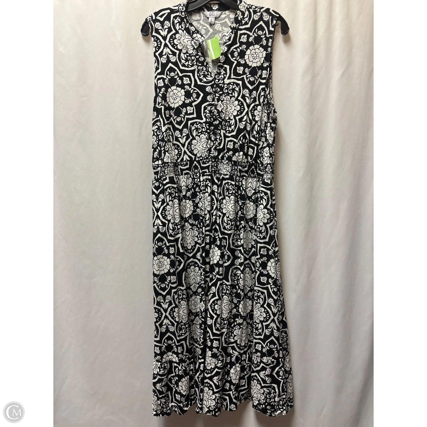 Dress Casual Maxi By Croft And Barrow In Black & White, Size: Xl