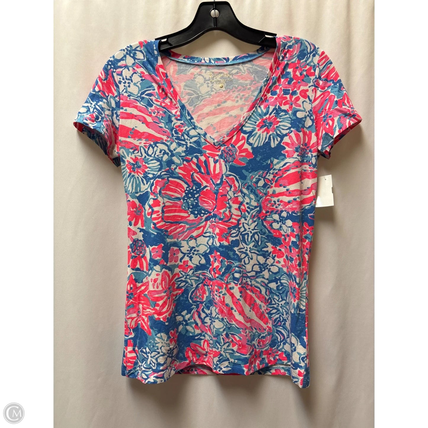 Top Short Sleeve Designer By Lilly Pulitzer In Pink, Size: S