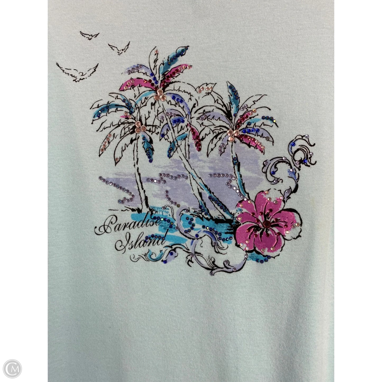 Top Short Sleeve By Nicole By Nicole Miller In Teal, Size: Xl