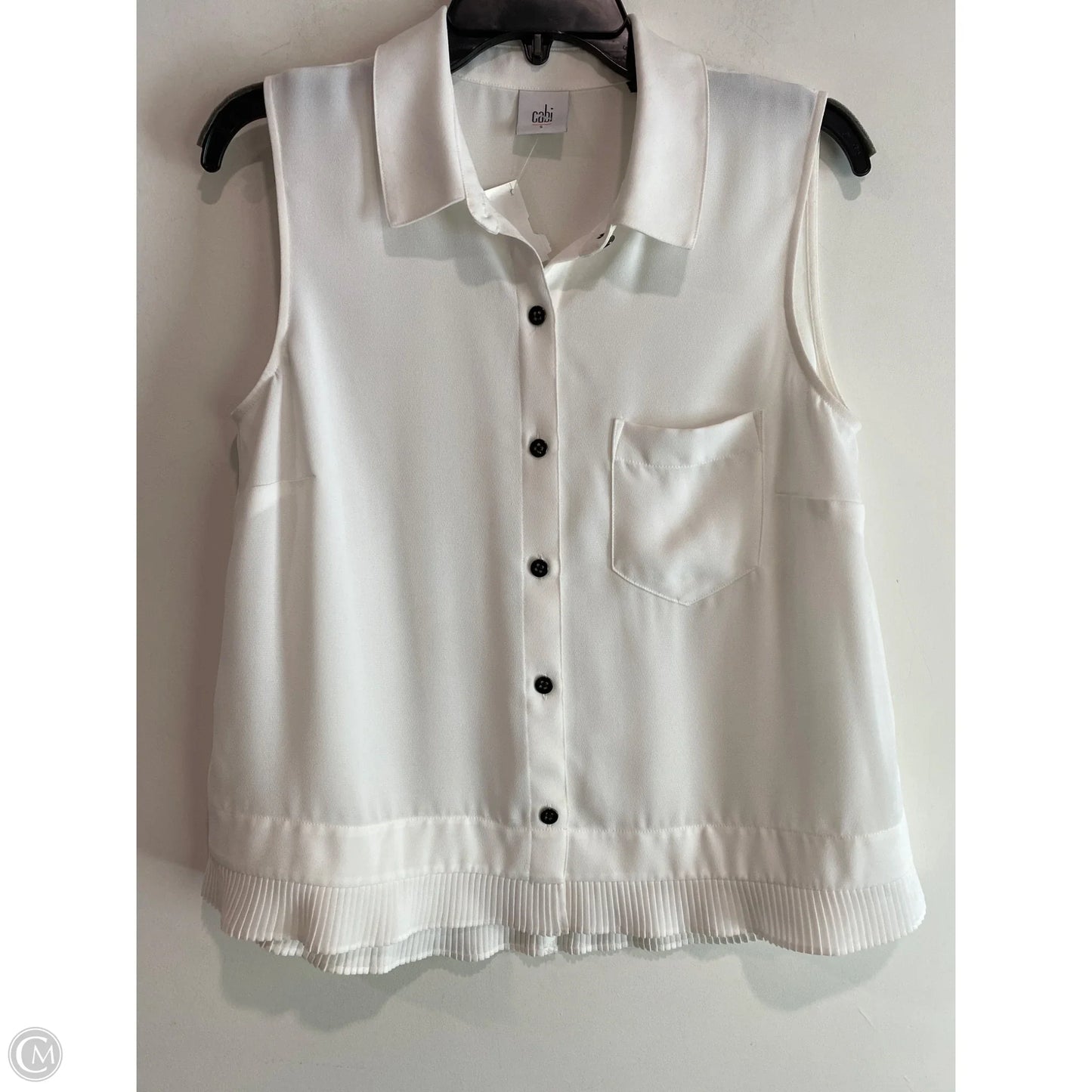 Top Sleeveless By Cabi In White, Size: S