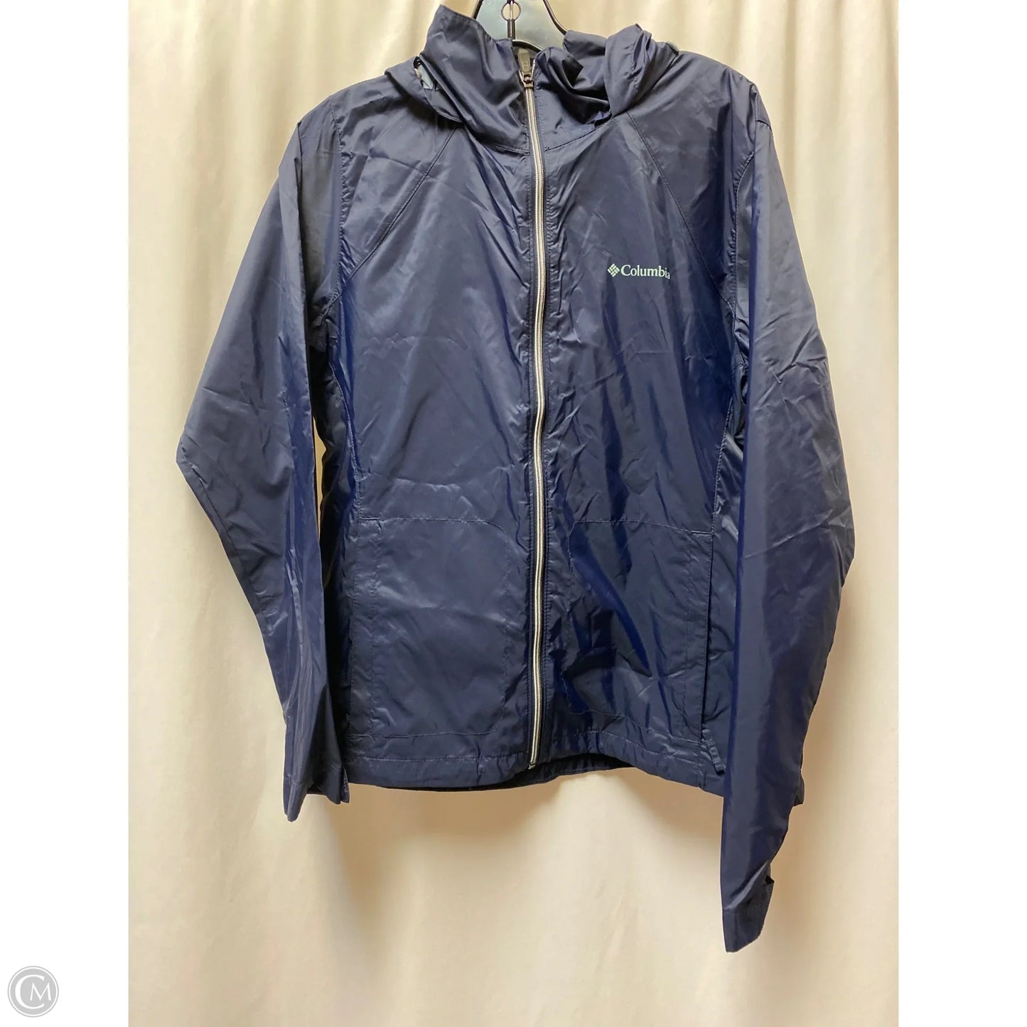 Jacket Windbreaker By Columbia In Navy, Size: L