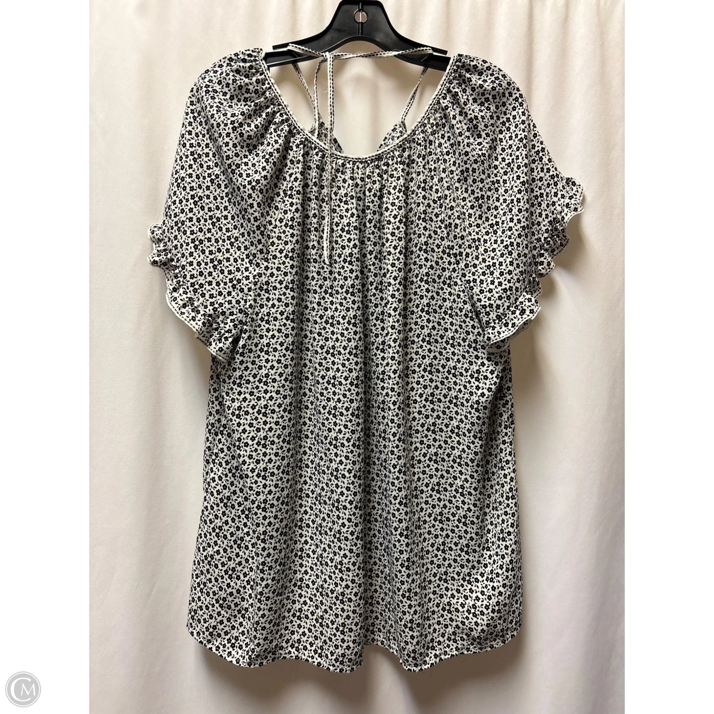 Top Short Sleeve By Max Studio In Navy, Size: 2x