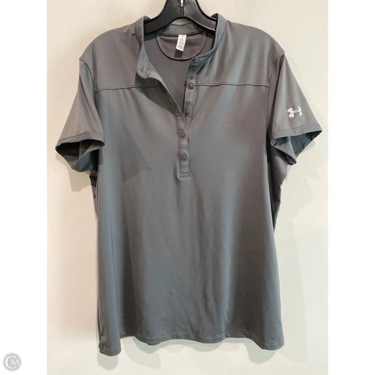 Athletic Top Short Sleeve By Under Armour In Grey, Size: L