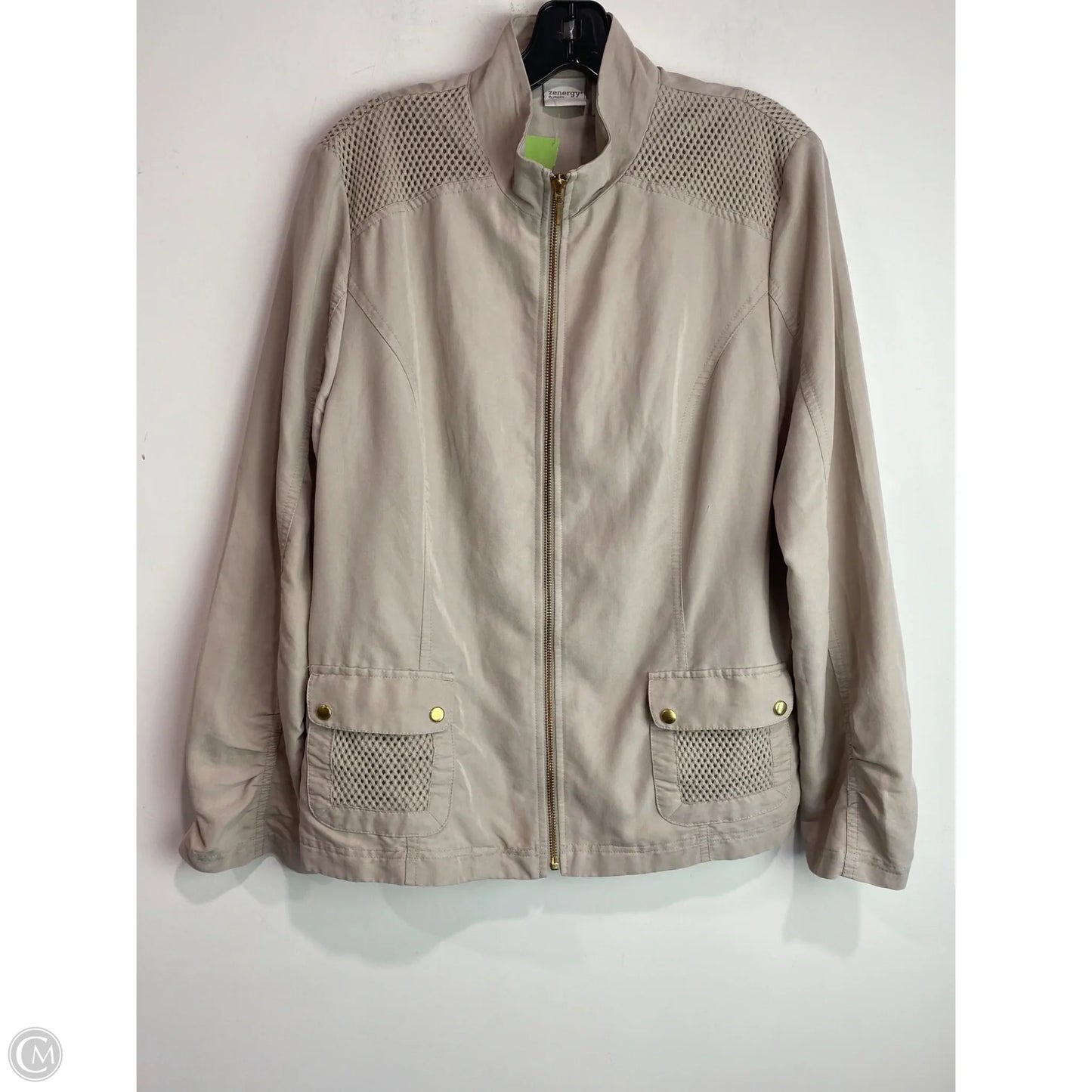 Jacket Utility By Chicos In Beige, Size: L