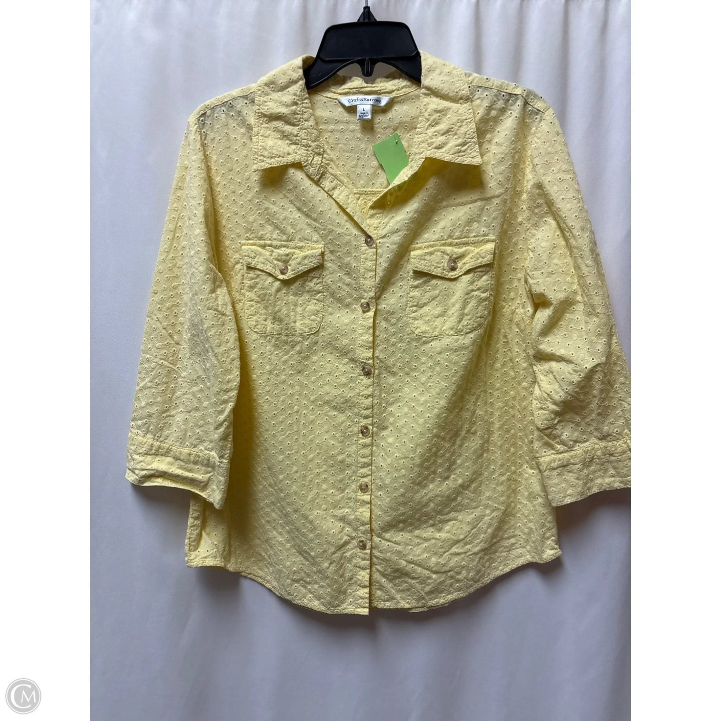 Top Long Sleeve By Croft And Barrow In Yellow, Size: L
