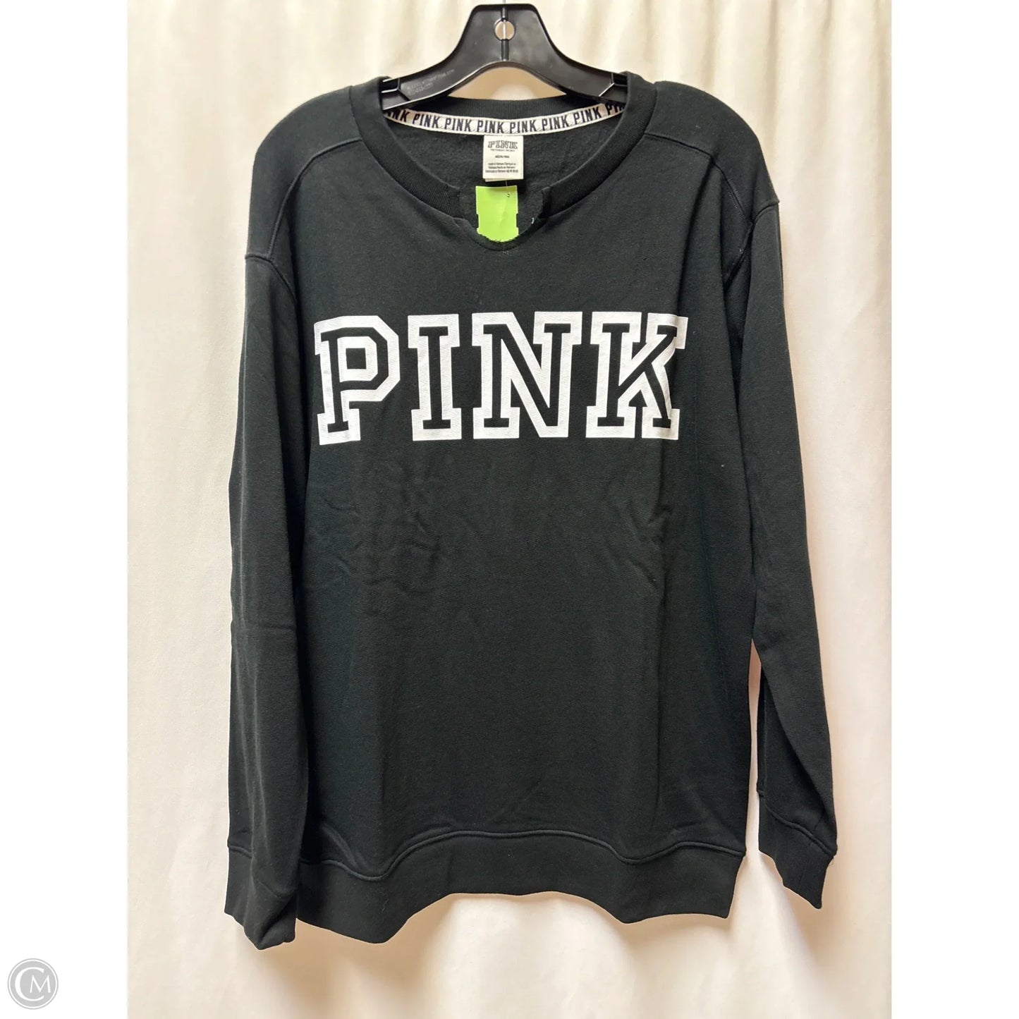 Sweatshirt Crewneck By Pink In Black, Size: M