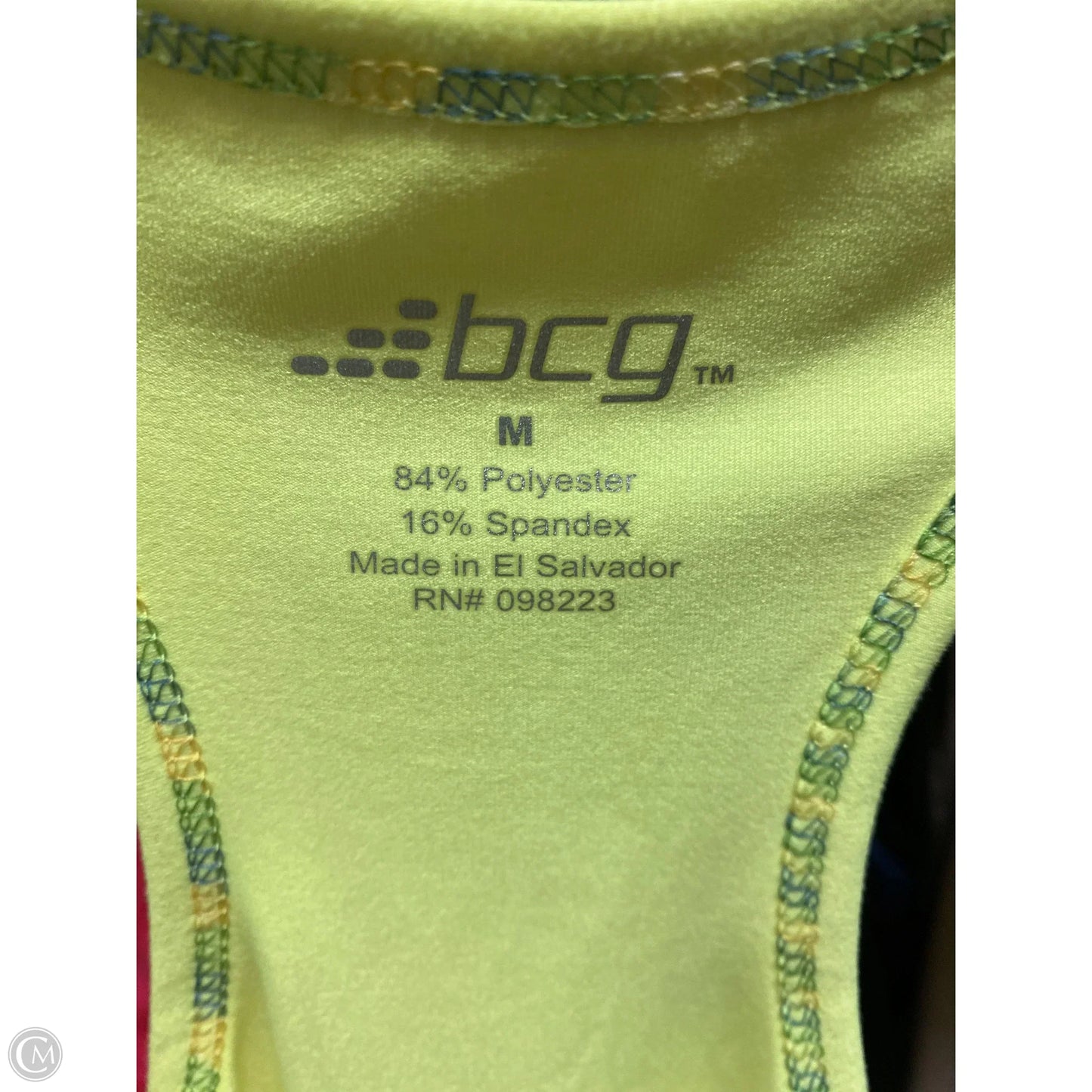 Athletic Tank Top By Bcg In Yellow, Size: M