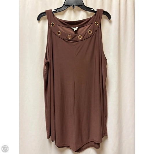 Top Sleeveless By Cato In Brown, Size: 3x