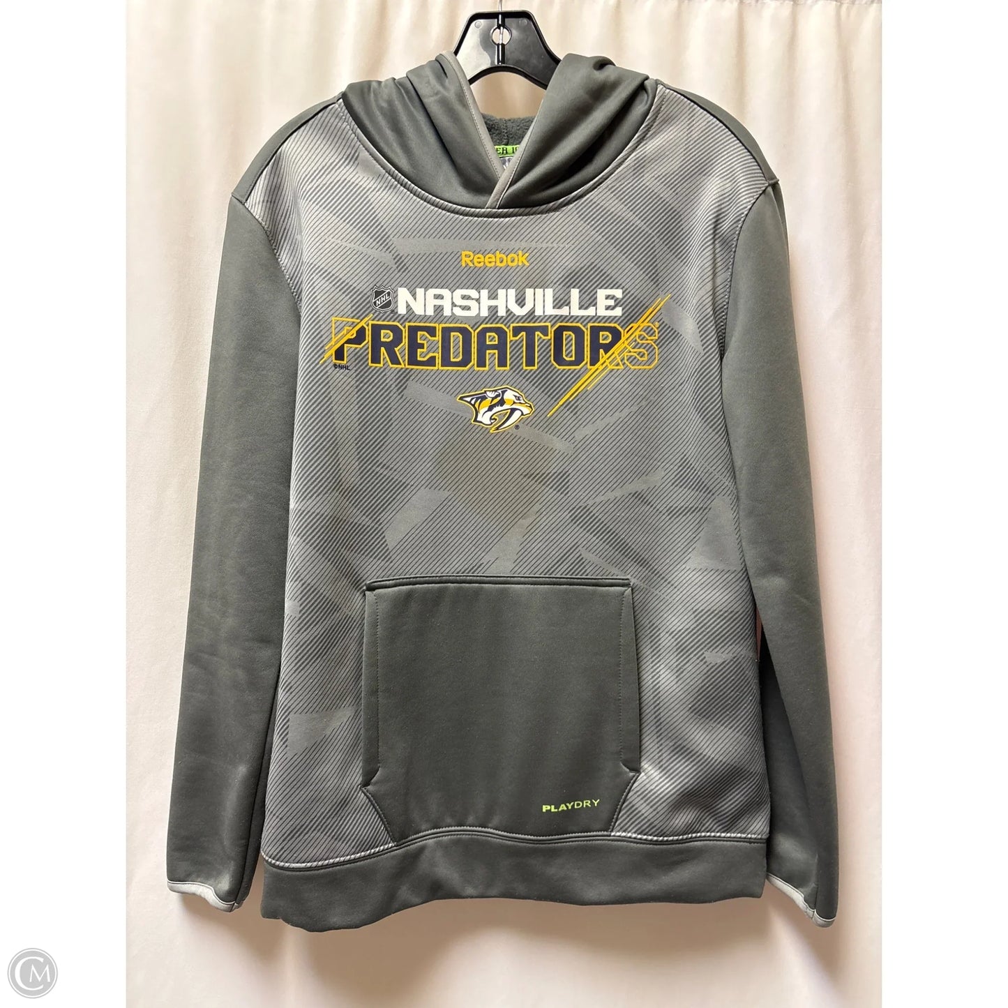 Sweatshirt Hoodie By Reebok In Green, Size: L