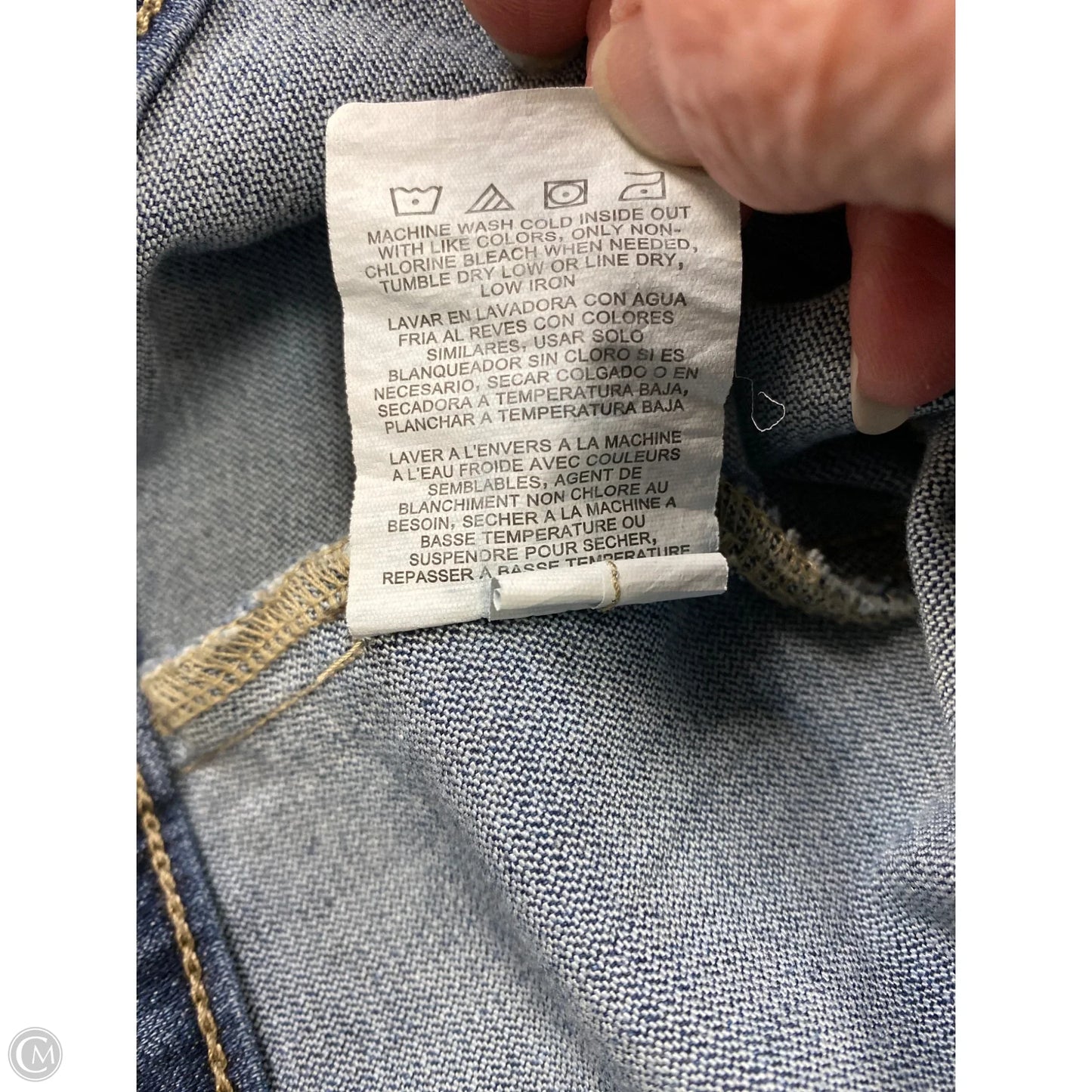 Jacket Denim By Lee In Blue Denim, Size: Xl