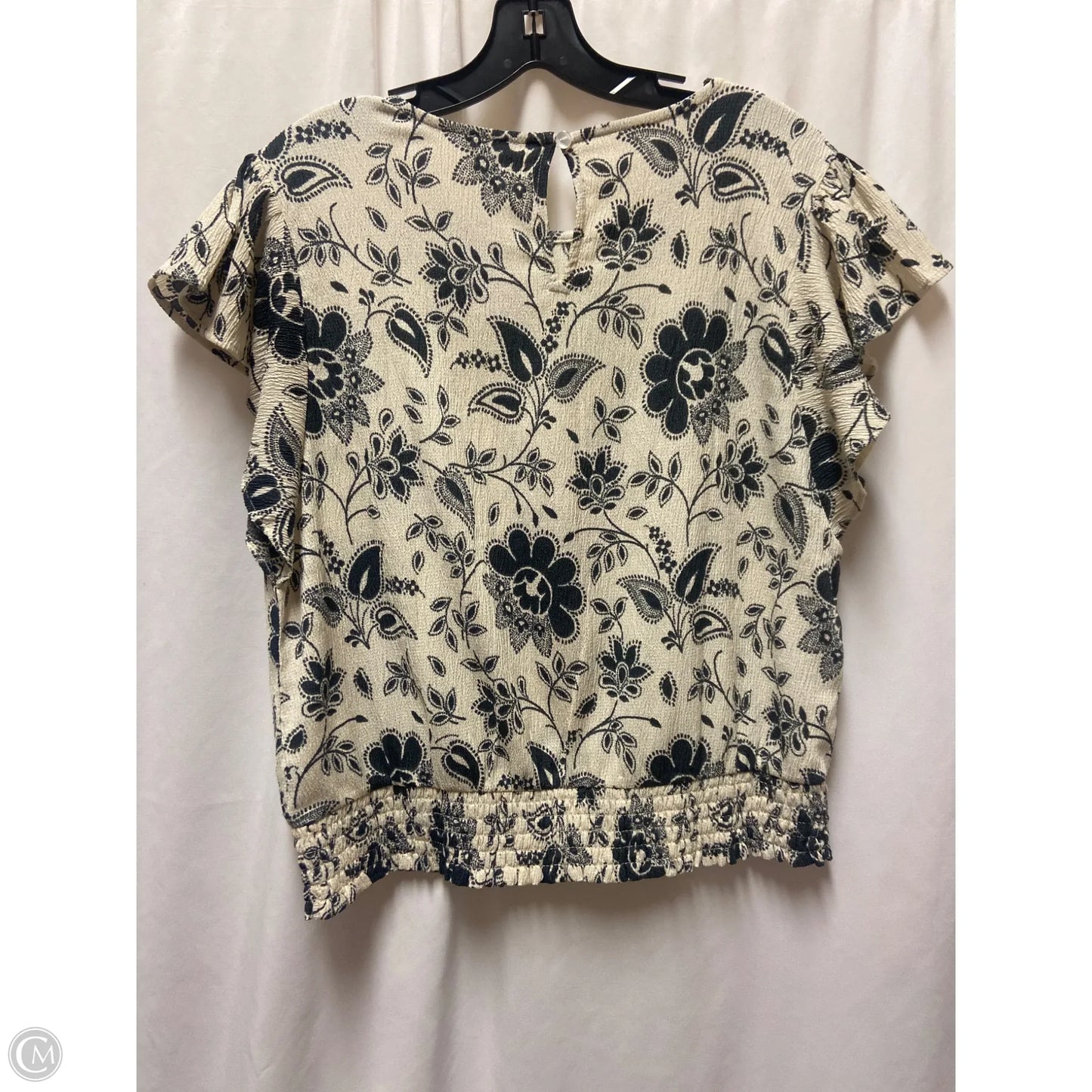 Top Short Sleeve By Ann Taylor In Tan, Size: L