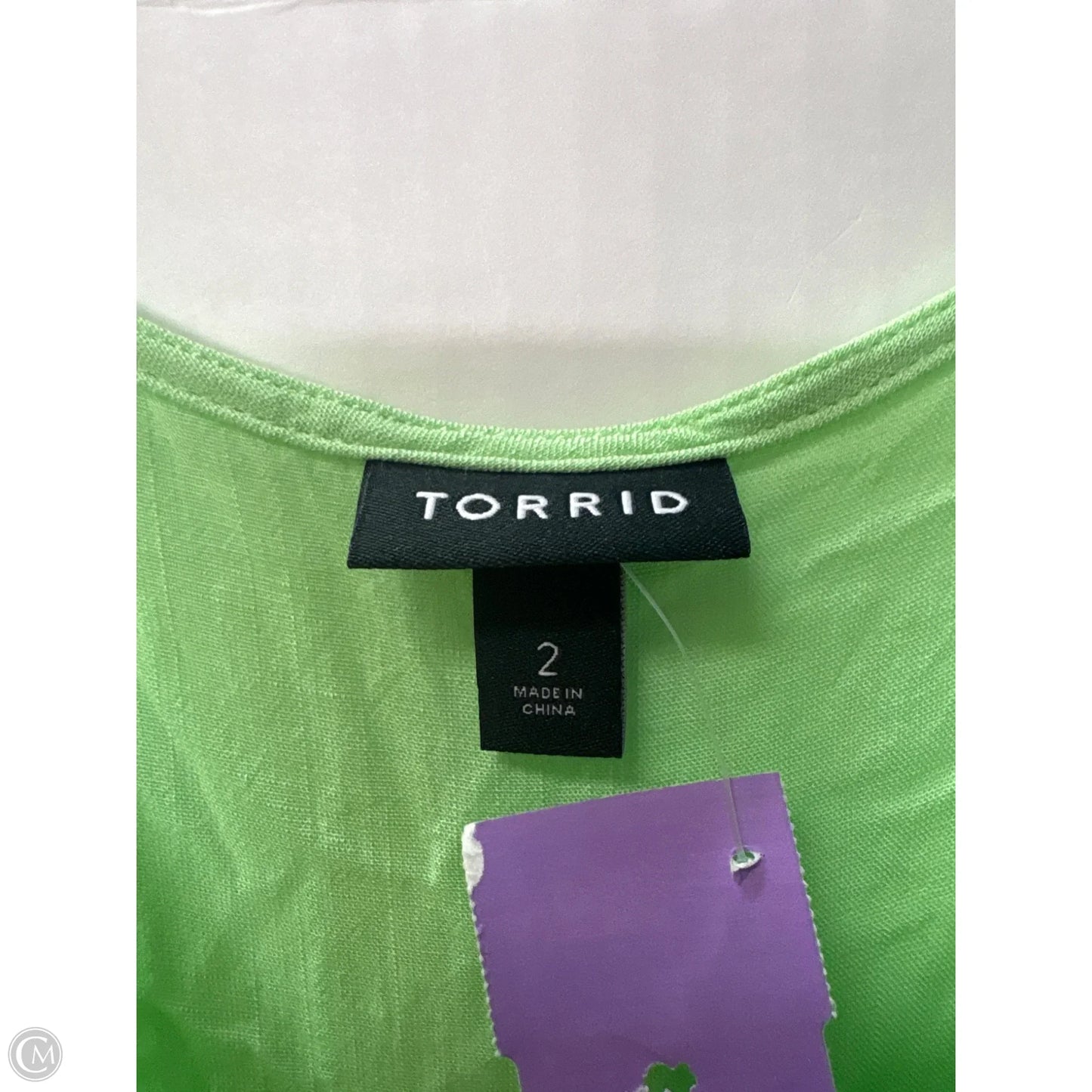 Top Sleeveless By Torrid In Green, Size: 2x