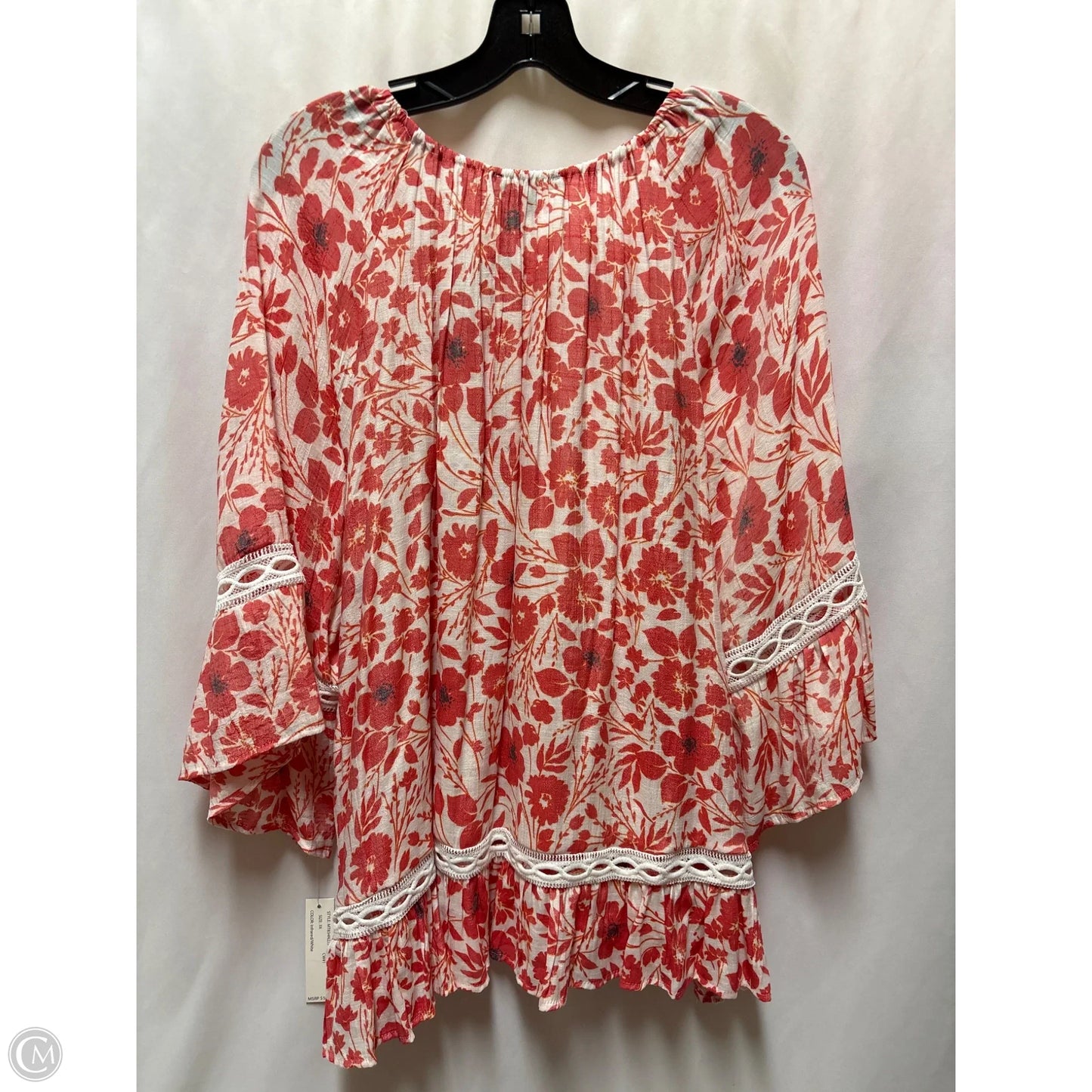 Top 3/4 Sleeve By Zac And Rachel In Pink, Size: 3x
