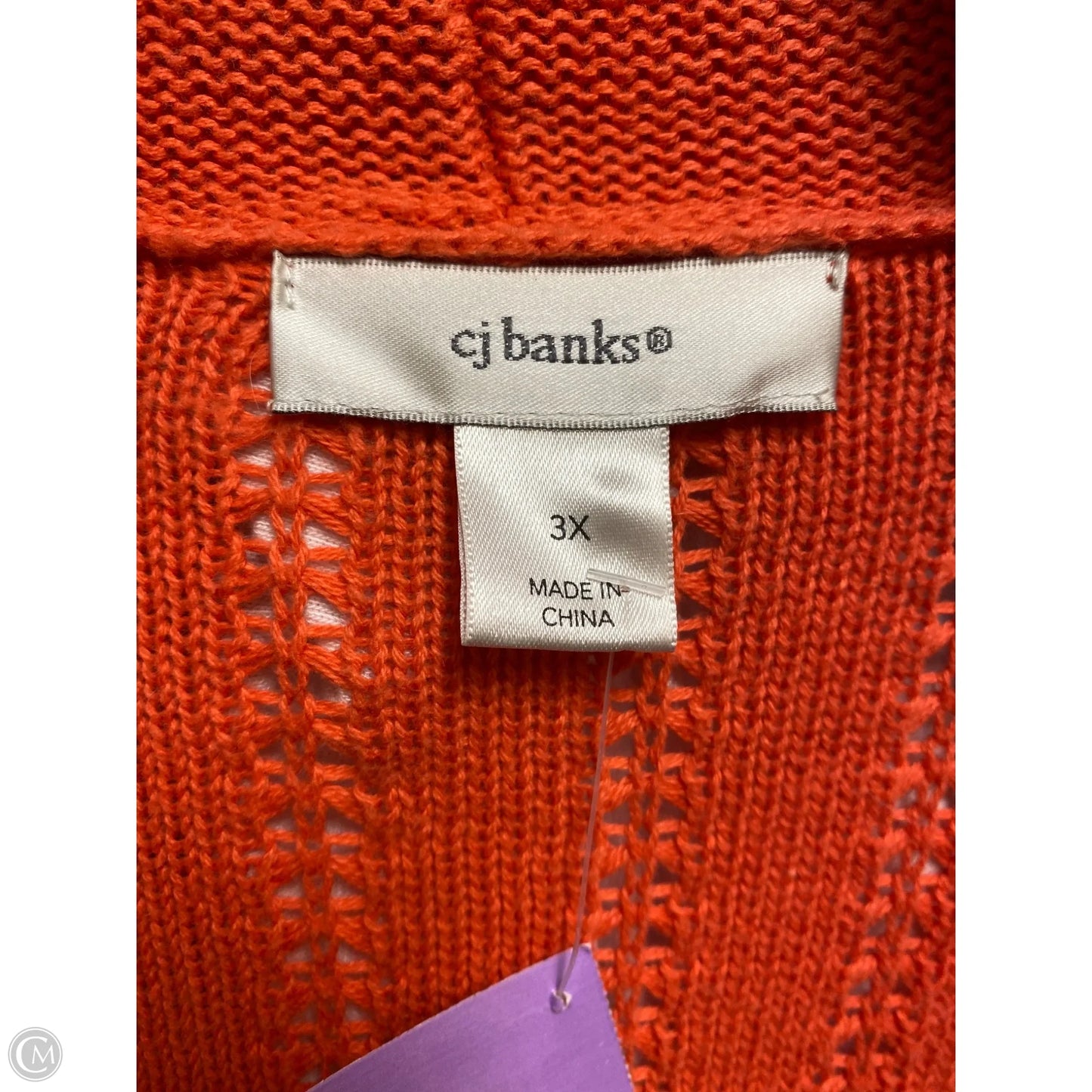 Cardigan By Cj Banks In Orange, Size: 3x