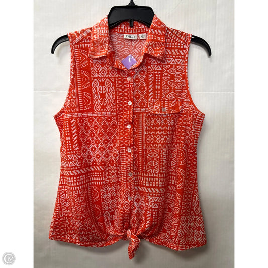Top Sleeveless By Cato In Orange, Size: M