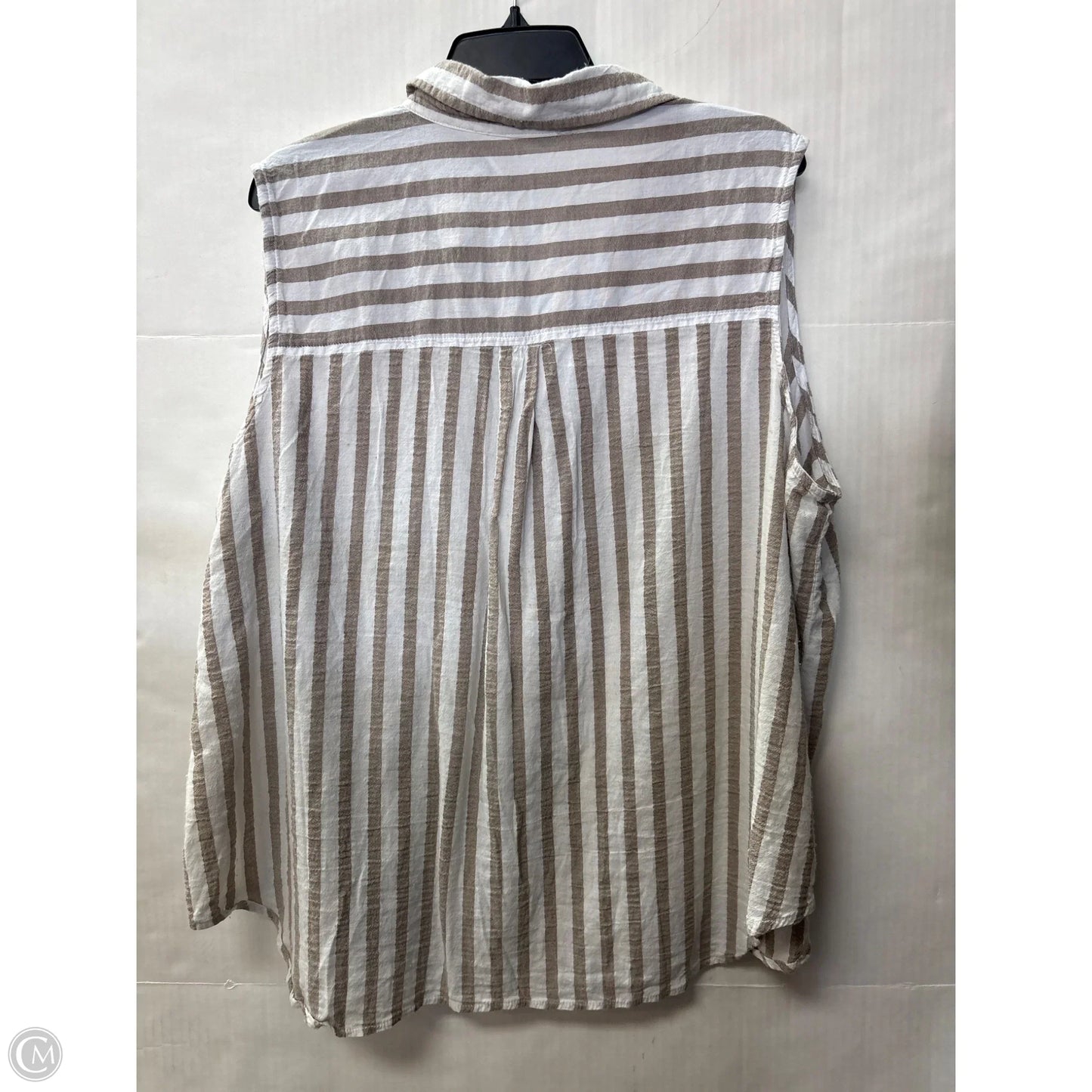 Top Sleeveless By Clothes Mentor In Tan, Size: 3x