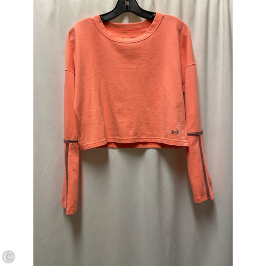 Athletic Top Long Sleeve Crewneck By Under Armour In Peach, Size: S