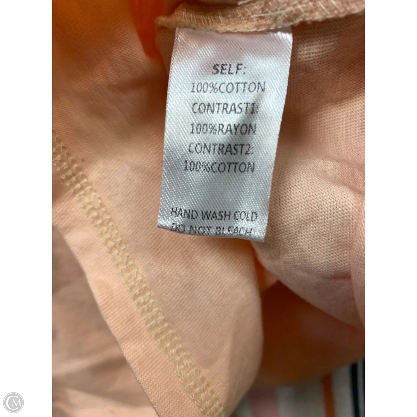 Top Long Sleeve By Easel In Peach, Size: L