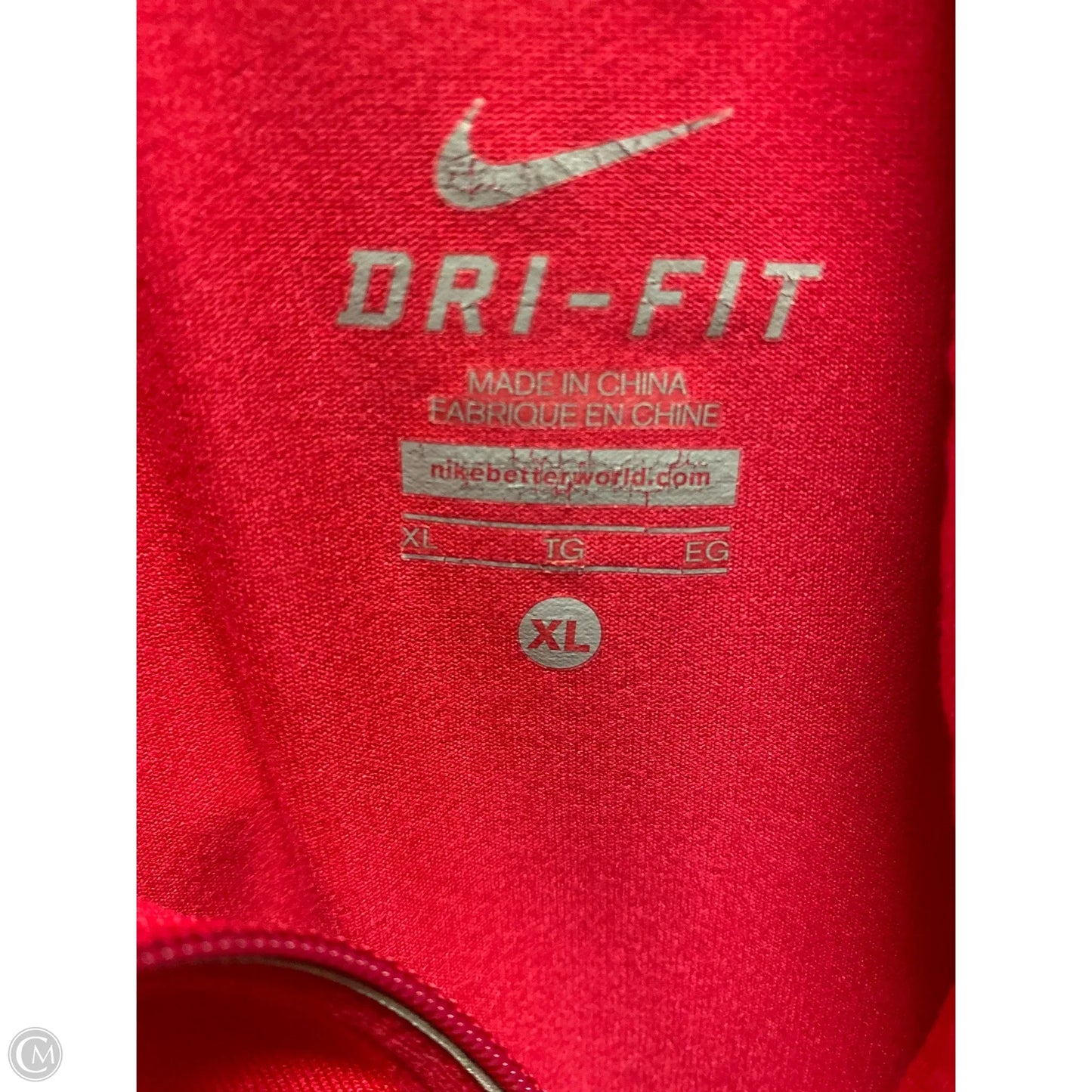 Athletic Top Long Sleeve Collar By Nike In Pink, Size: Xl