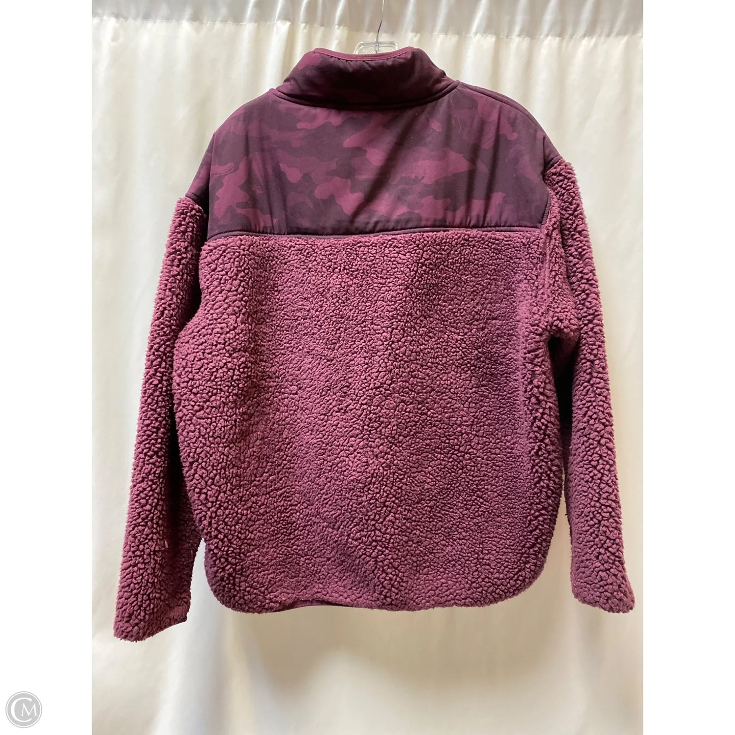 Jacket Faux Fur & Sherpa By Reebok In Maroon, Size: L