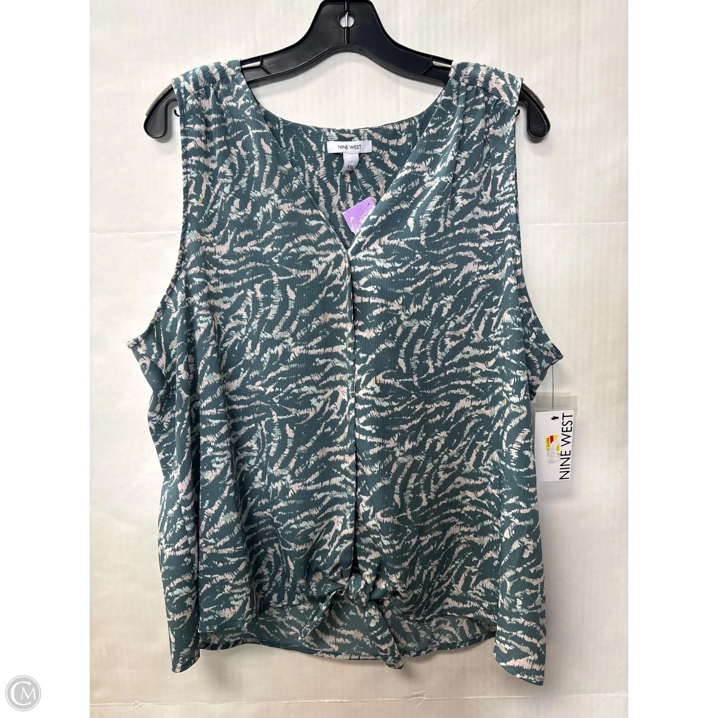 Top Sleeveless By Nine West In Blue, Size: Xxl