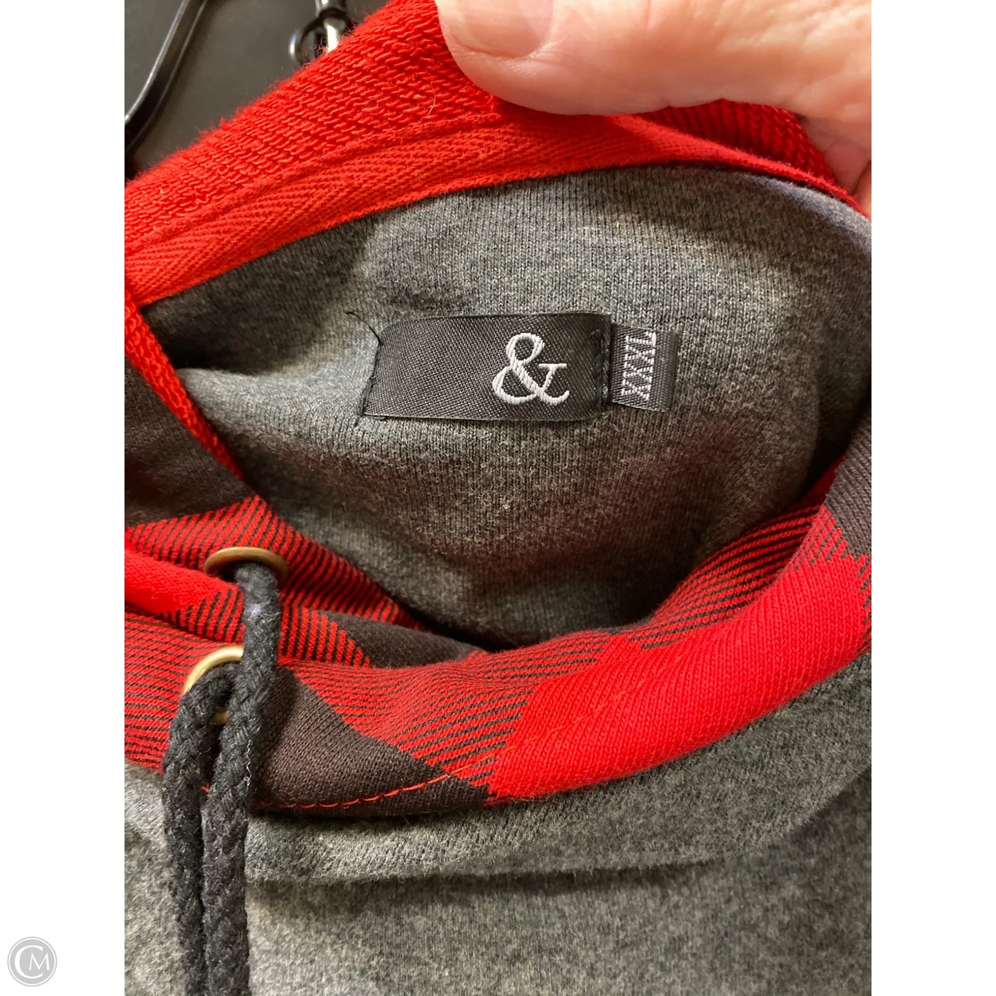 Sweatshirt Hoodie By Clothes Mentor In Grey, Size: 1x