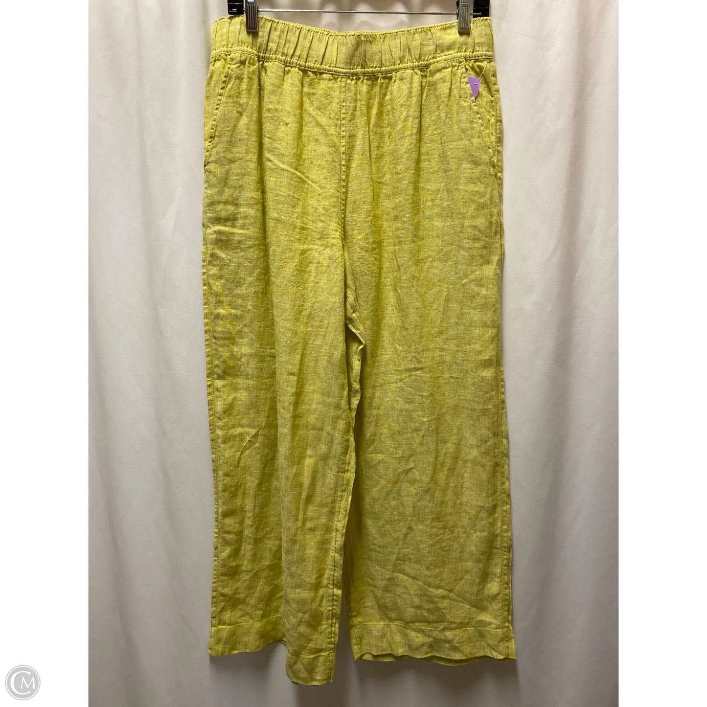 Pants Linen By Tahari By Arthur Levine In Yellow, Size: M