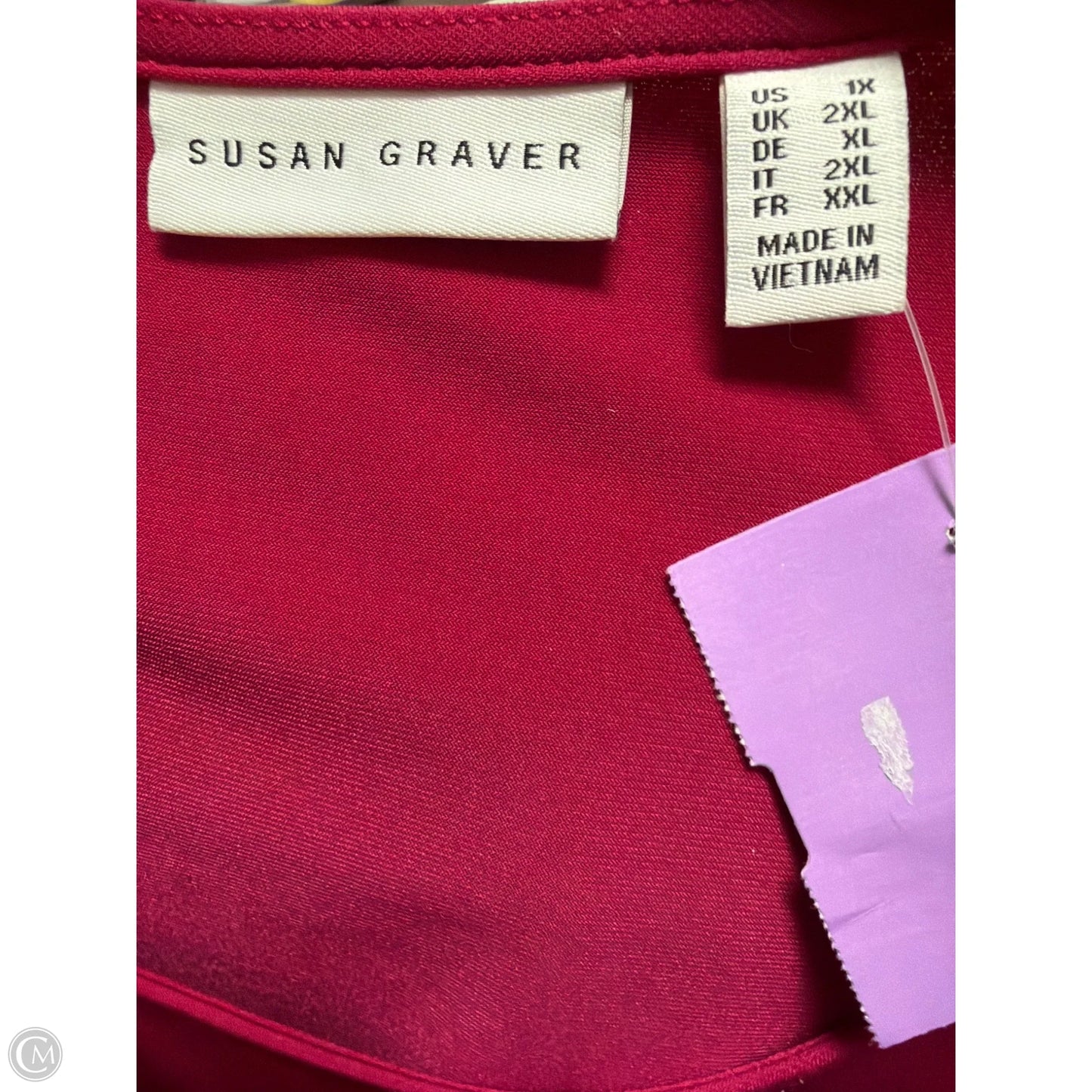 Top 3/4 Sleeve By Susan Graver In Pink, Size: 1x
