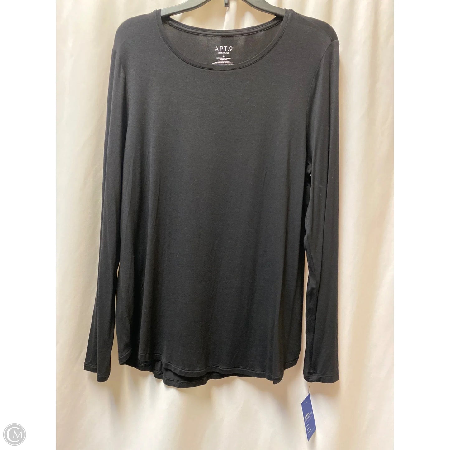 Top Long Sleeve By Apt 9 In Black, Size: L