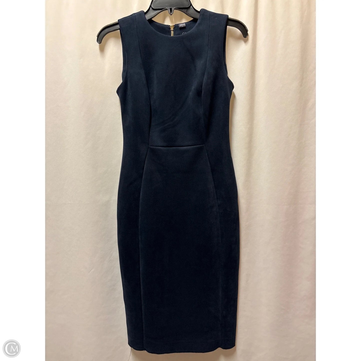 Dress Casual Midi By Calvin Klein In Navy, Size: Xs