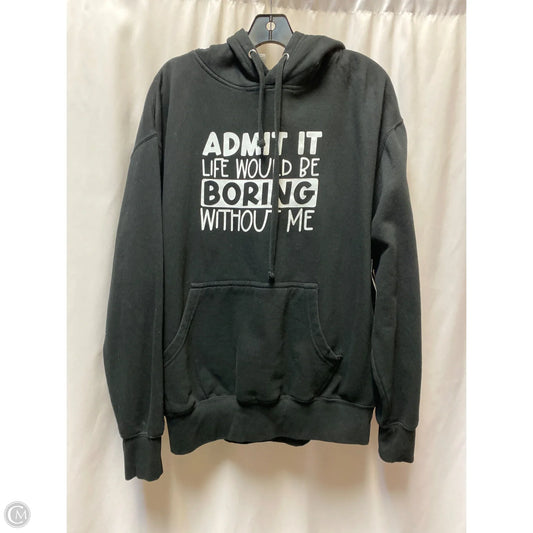 Sweatshirt Hoodie By Clothes Mentor In Black, Size: L