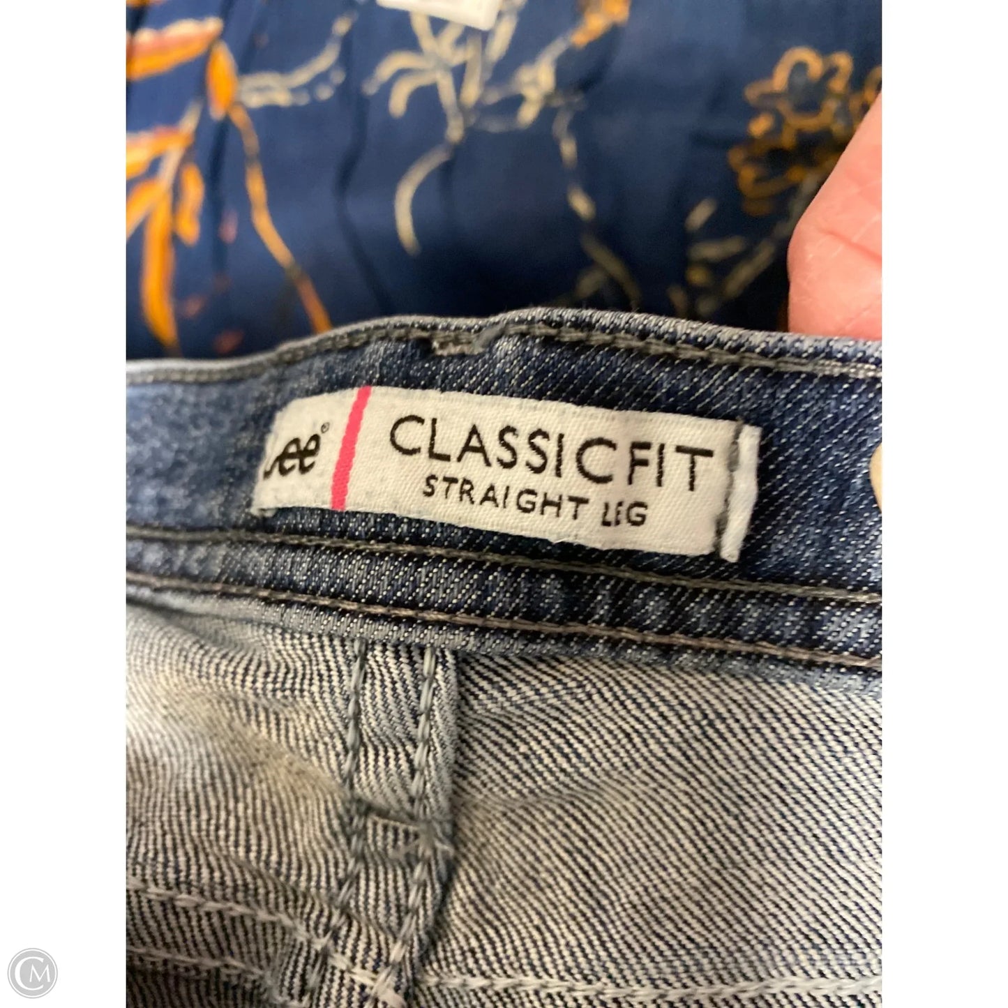 Jeans Straight By Lee In Blue Denim, Size: 18