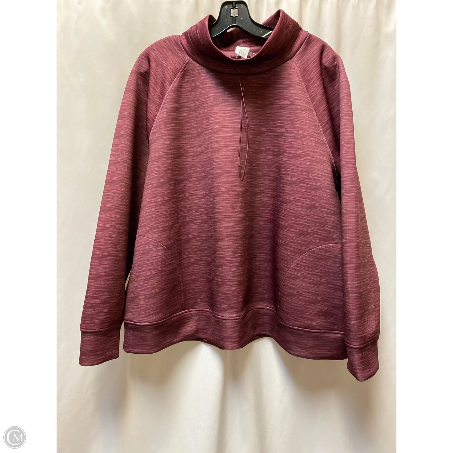 Athletic Sweatshirt Collar By Livi Active In Maroon, Size: 1x