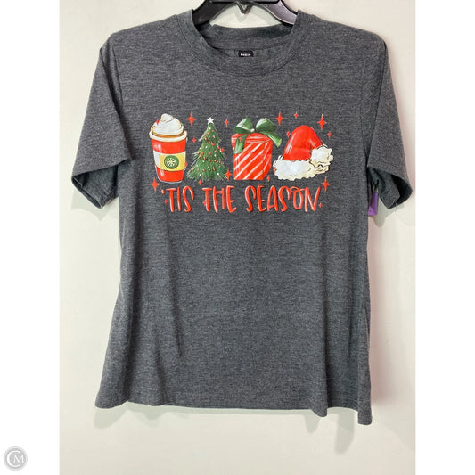 Top Short Sleeve By Shein In Grey, Size: M