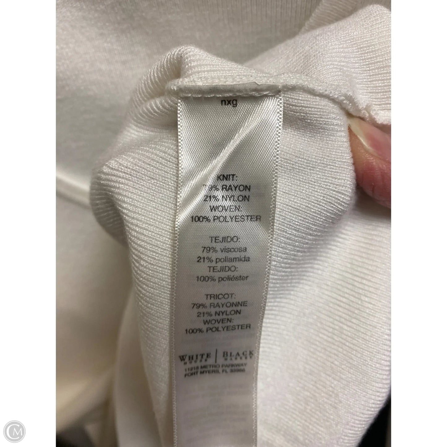 Top Long Sleeve By White House Black Market In Cream, Size: L