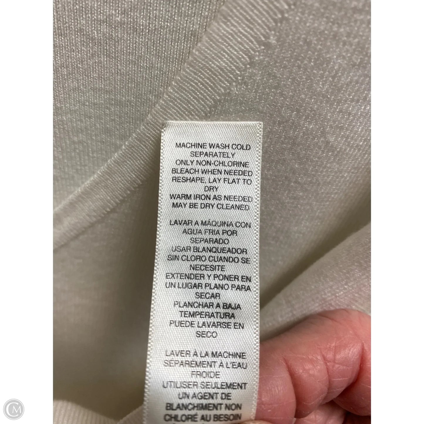 Top Long Sleeve By White House Black Market In Cream, Size: L