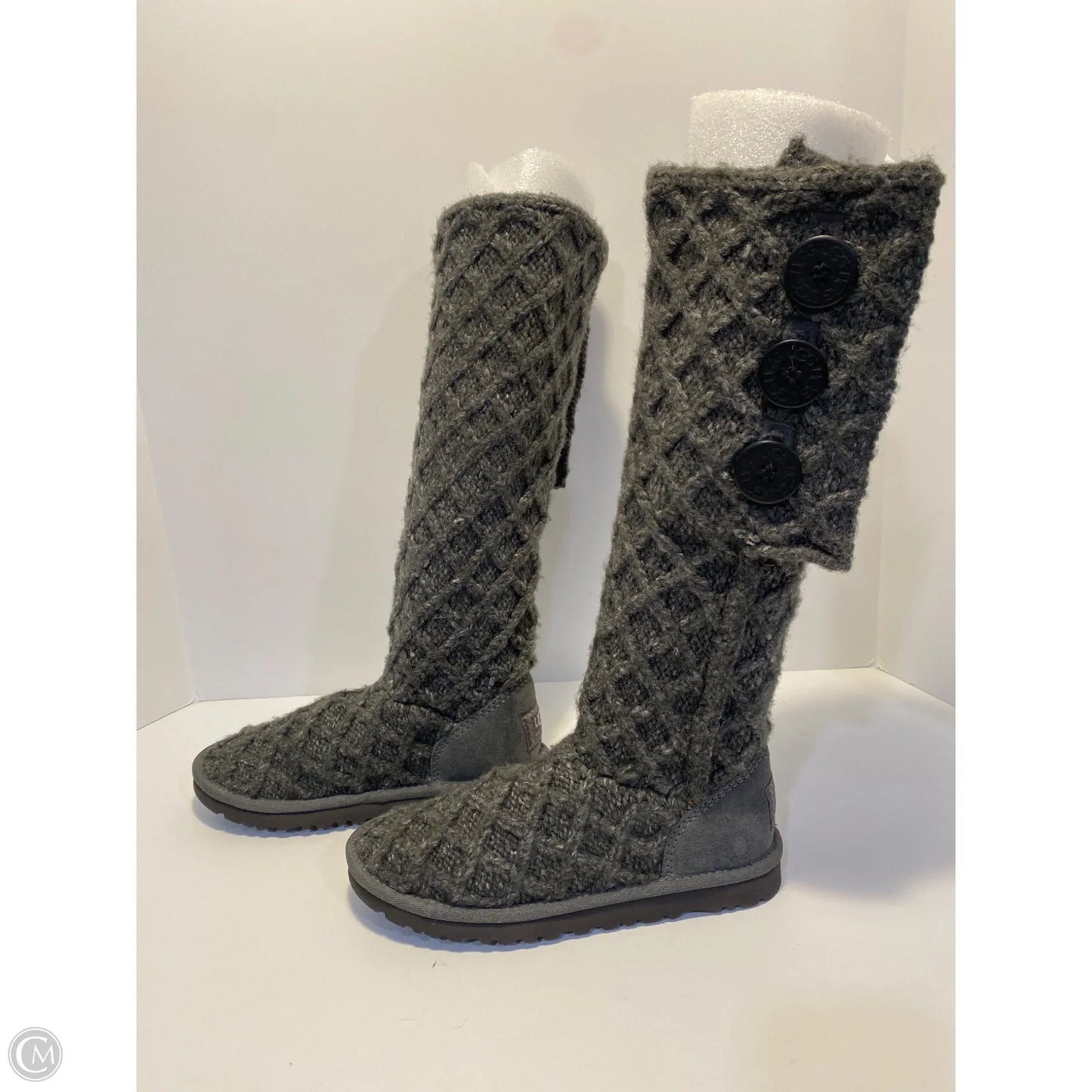 Boots Designer By Ugg In Grey, Size: 5