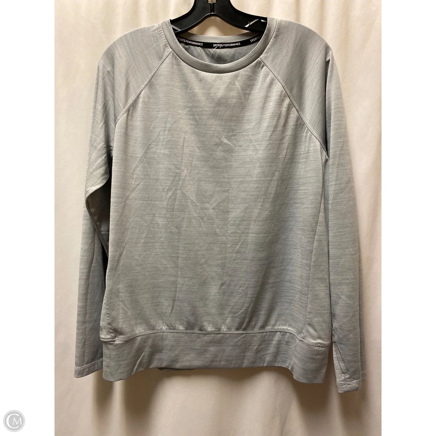 Athletic Top Long Sleeve Collar By Clothes Mentor In Grey, Size: L
