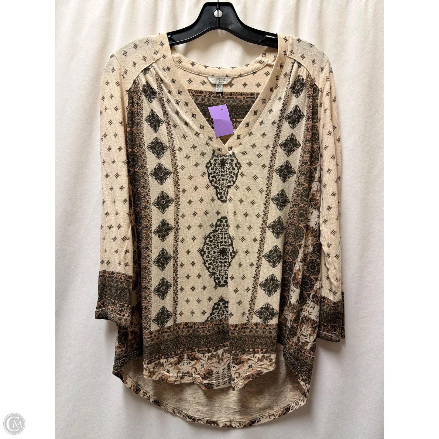 Top Long Sleeve By Lucky Brand In Tan, Size: M