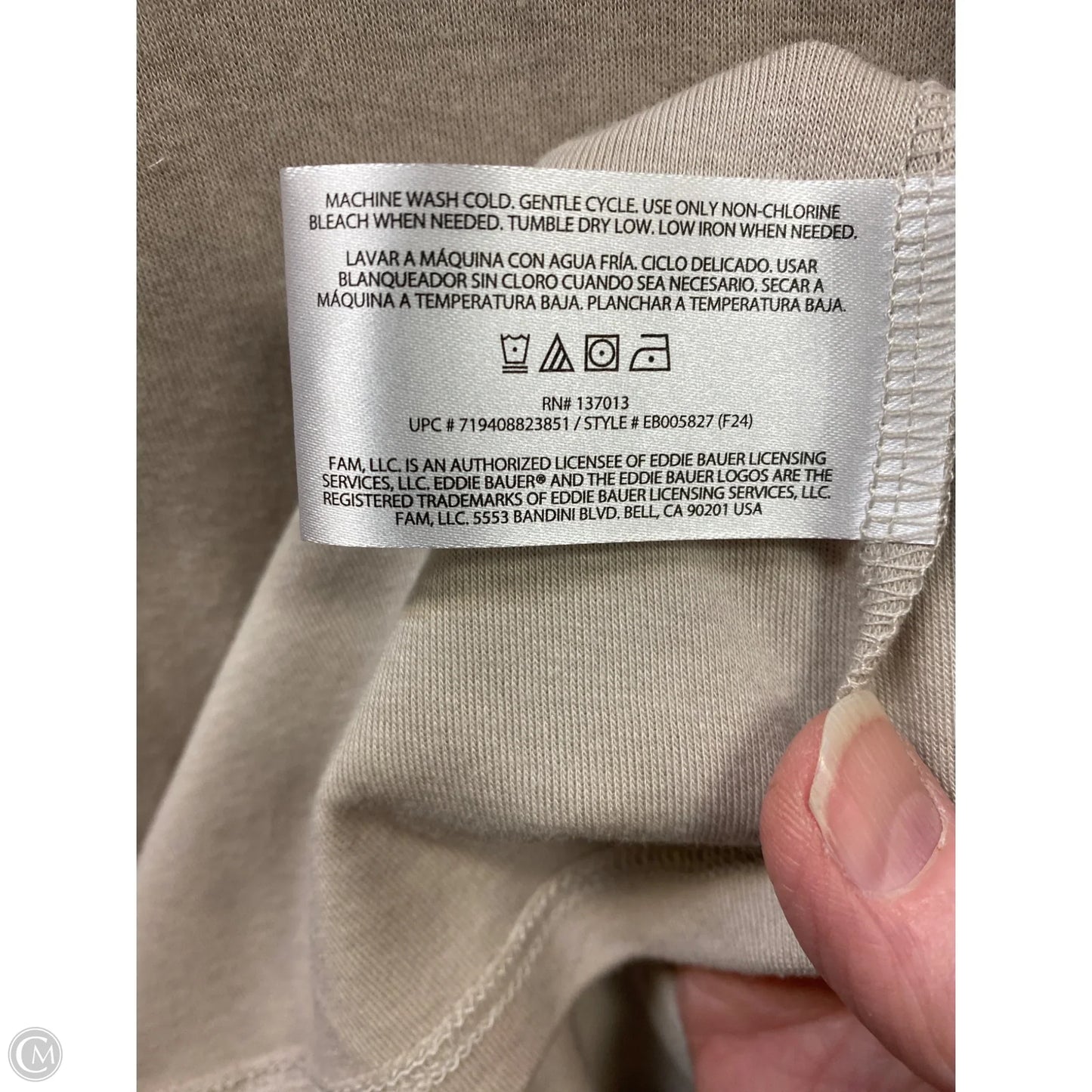 Top Long Sleeve By Eddie Bauer In Taupe, Size: Xxl