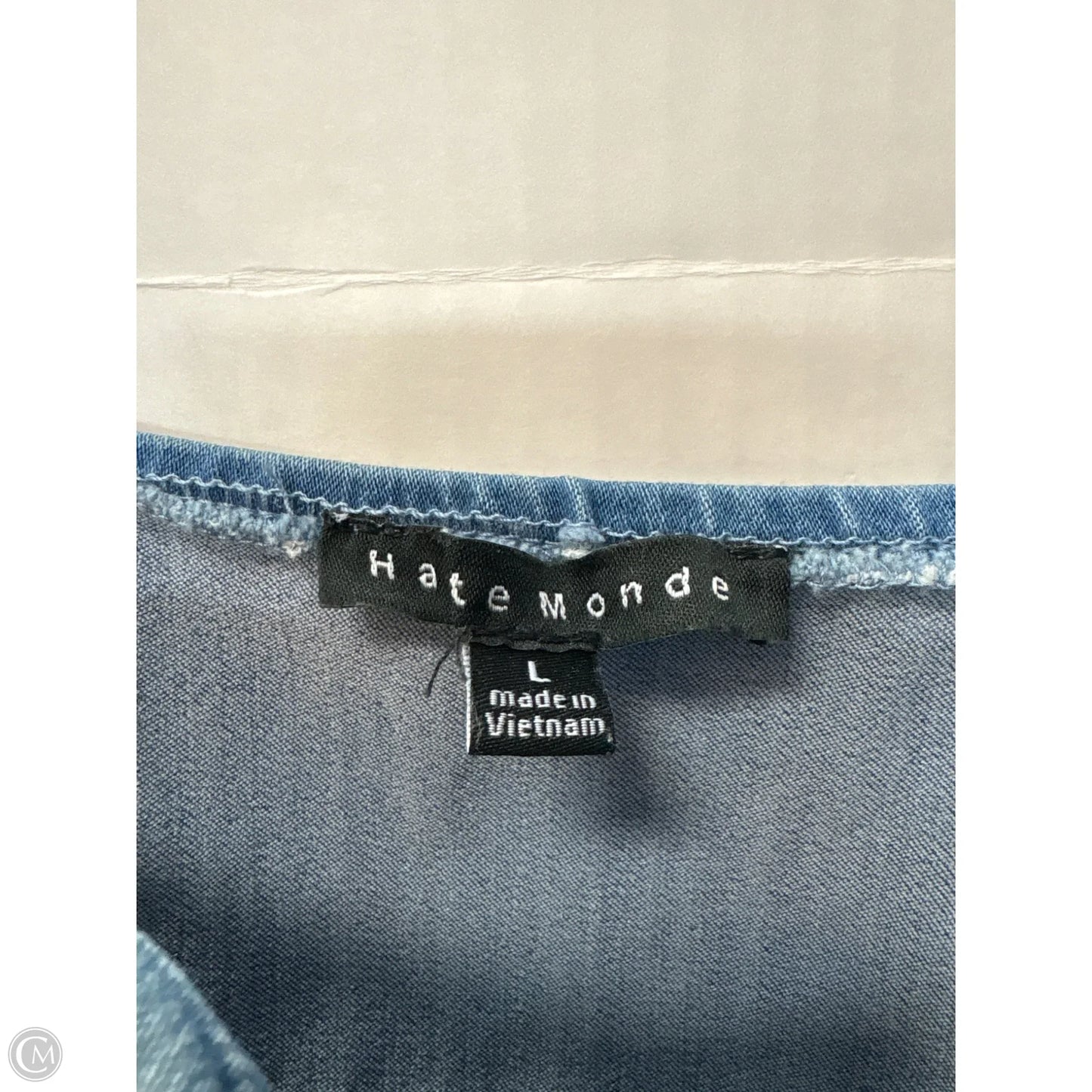 Top Sleeveless By Haute Monde In Blue Denim, Size: L