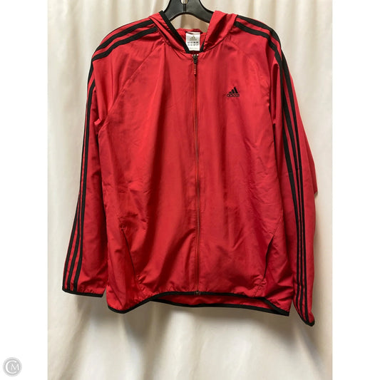 Athletic Jacket By Adidas In Red, Size: L