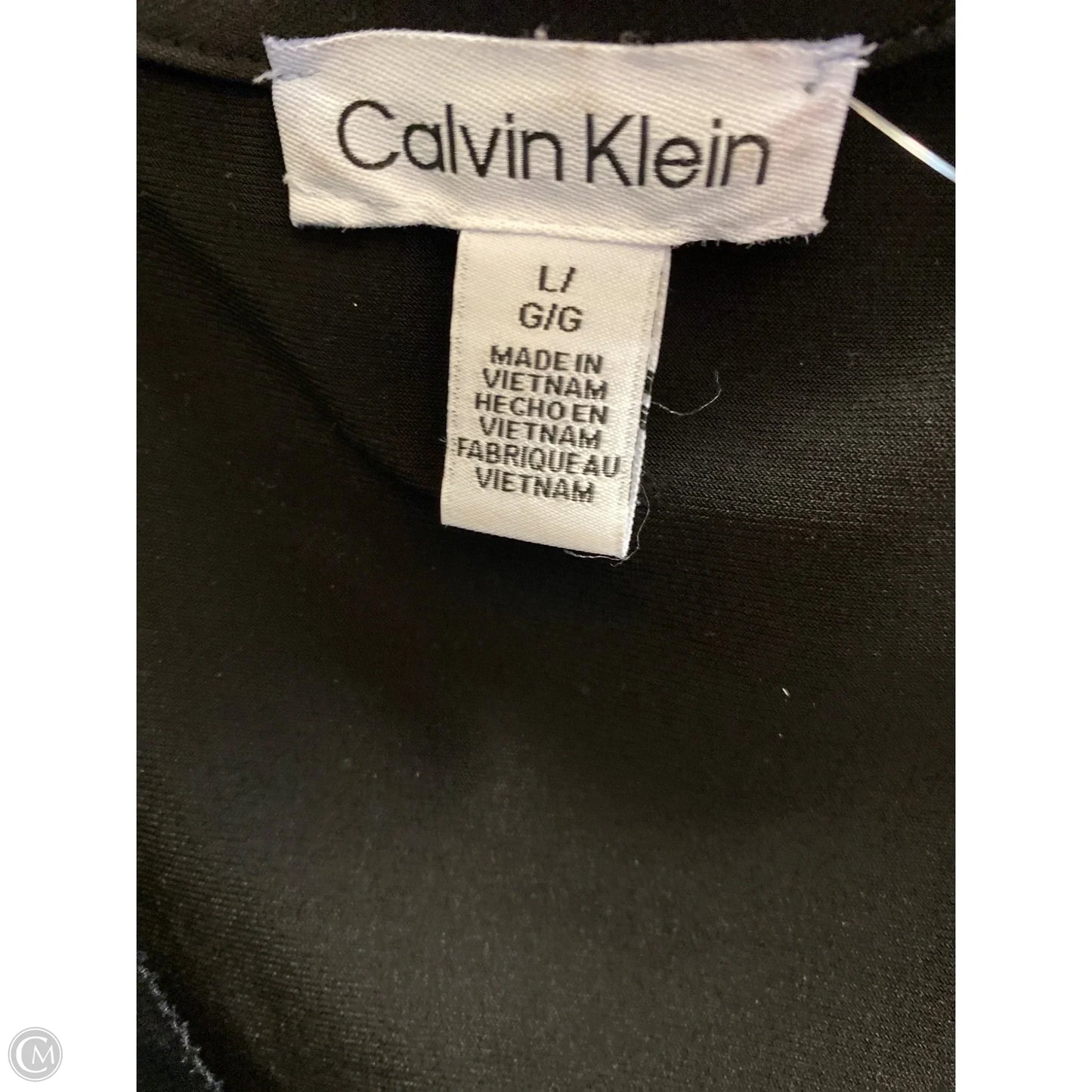 Top Short Sleeve By Calvin Klein In Black, Size: L