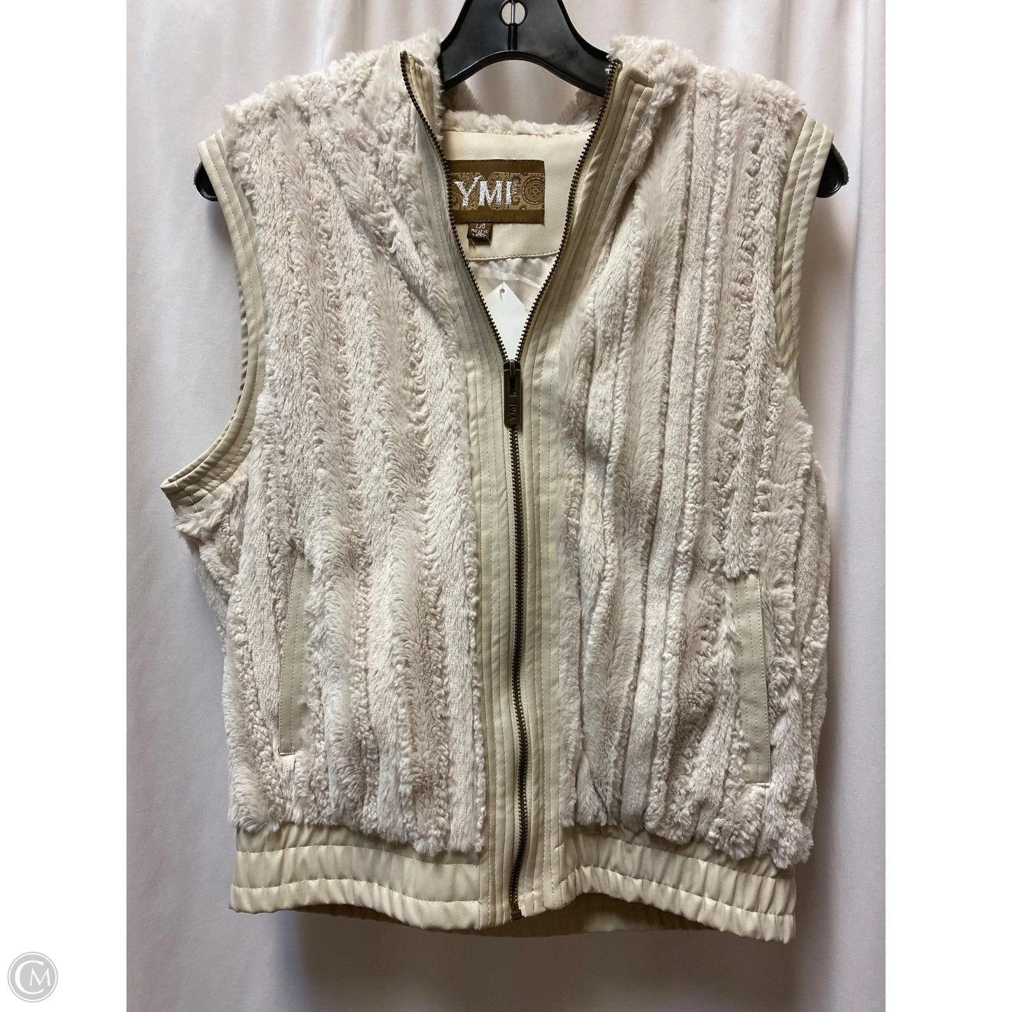 Vest Faux Fur & Sherpa By Ymi In Tan, Size: L