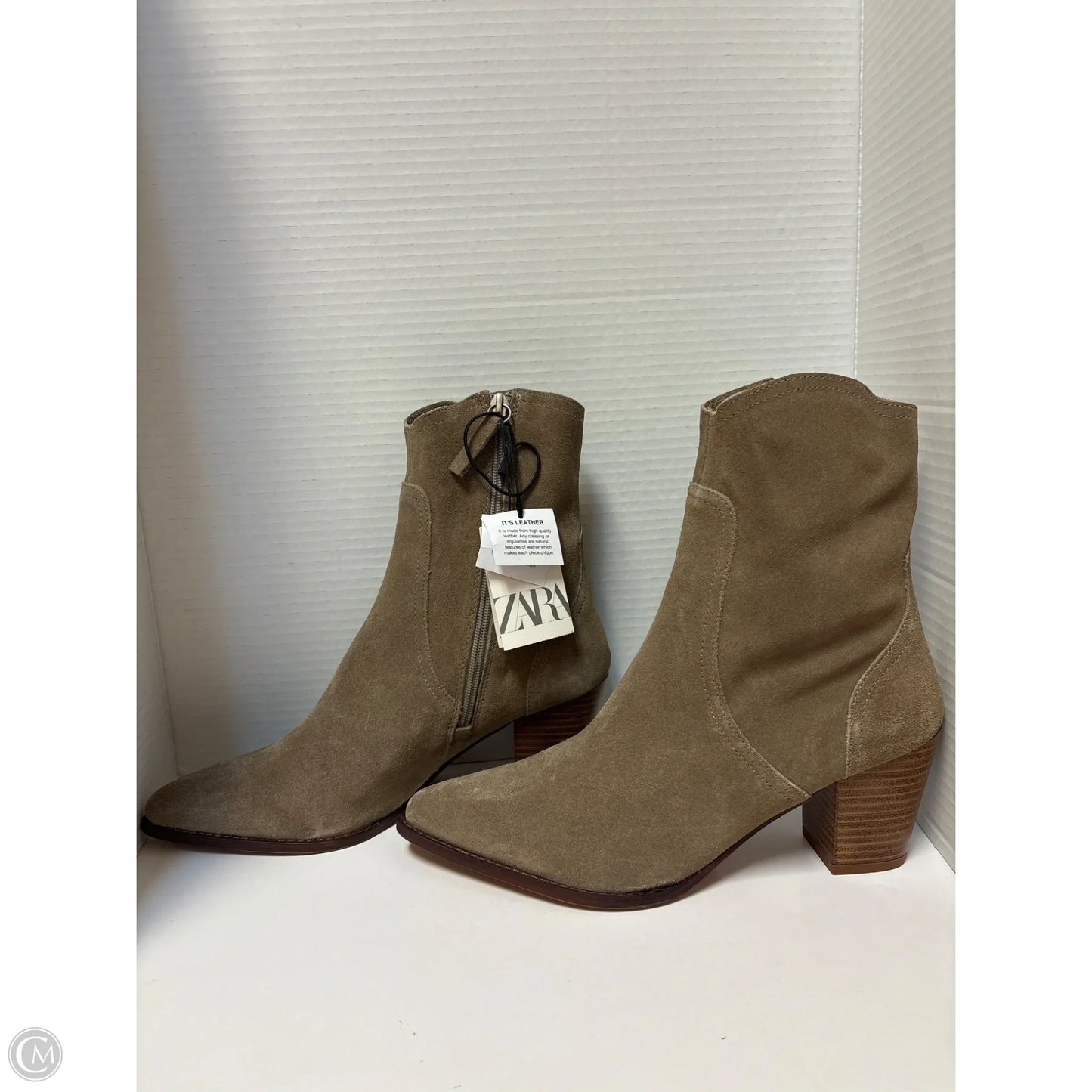 Boots Leather By Zara In Grey, Size: 11.5